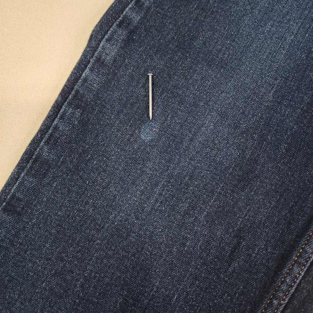 Levis 505 Regular Fit Straight Leg Jeans Mens 36x30 Dark Wash (fit 36W 29.5L) - Picture 10 of 14